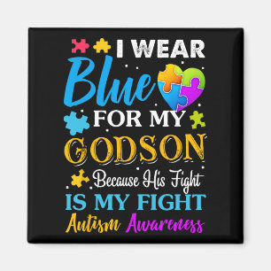 Jackchel Art I Wear Blue For My Godson Autism Godm Magnet
