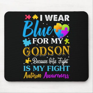 Jackchel Art I Wear Blue For My Godson Autism Godm Mouse Mat