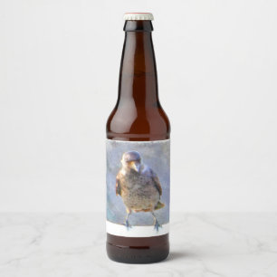Jackdaw Watercolor Beer Bottle Label