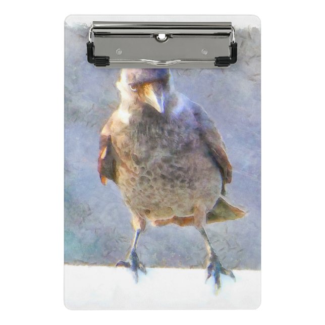 Jackdaw Watercolor Mini Clipboard (Front)