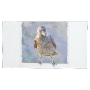 Jackdaw Watercolor Pillowcase