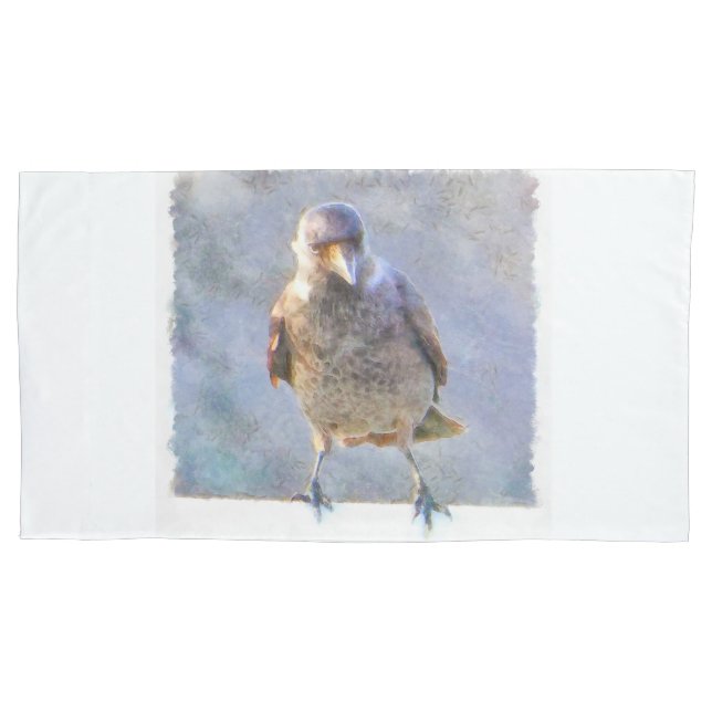 Jackdaw Watercolor Pillowcase (Front)