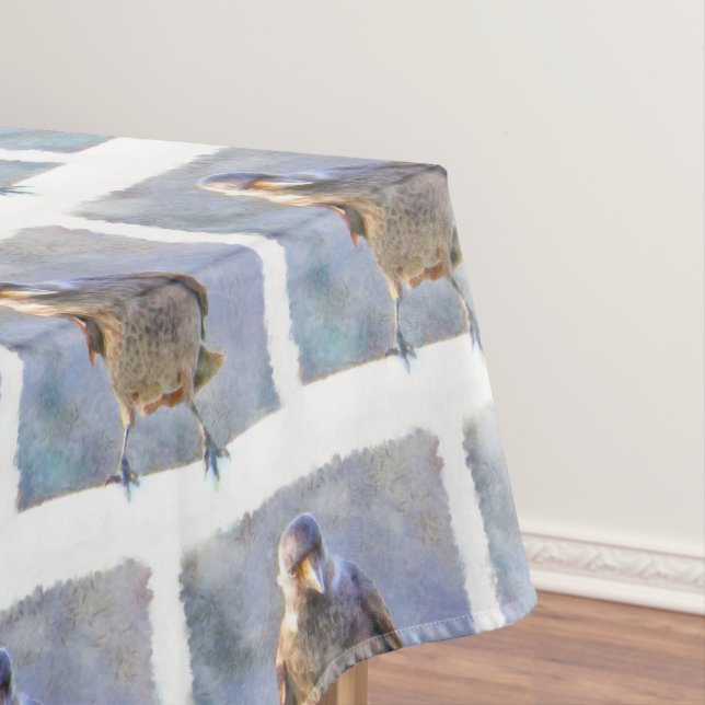 Jackdaw Watercolor Tablecloth (In Situ)