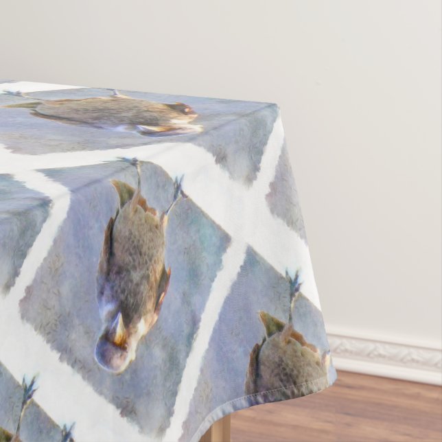 Jackdaw Watercolor Tablecloth (In Situ)