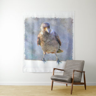 Jackdaw Watercolor Tapestry