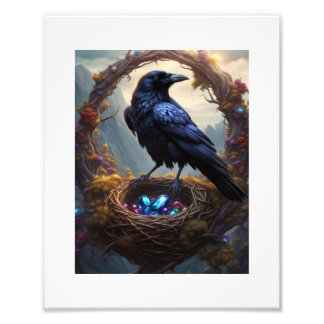 Jackdaw with his Nest of Treasures Photo Print