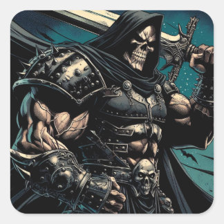 Jacked Necromancer Warrior Square Sticker