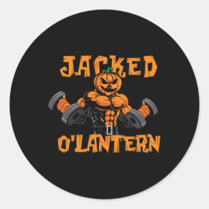 Jacked O'lantern Halloween Gym Workout Lifting Pum Classic Round Sticker