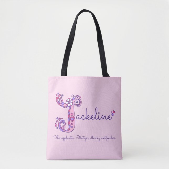 Jackeline name and meaning monogram bag (Front)