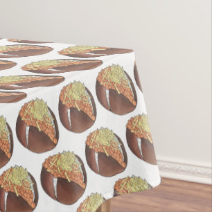 Jacket Baked Potato Beans Cheese UK British Food Tablecloth