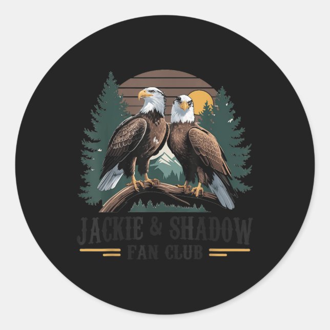Jackie And Shadow Bald Eagle Nature Lover Wildlife Classic Round Sticker (Front)