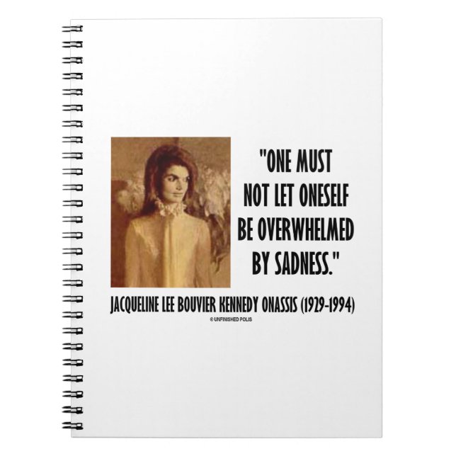 Jackie Kennedy Portrait Not Let Oneself Sadness Notebook (Front)
