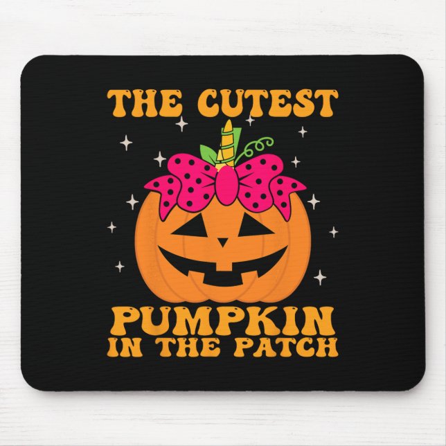Jackolantern Halloween Pumpkin Unicorn Girl Toddle Mouse Mat (Front)