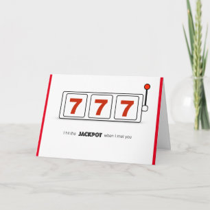JACKPOT Anniversary Card, white envelopes included Card