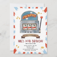 Jackpot casino party theme invitation