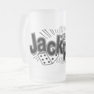 Jackpot  Frosted Glass Beer Mug