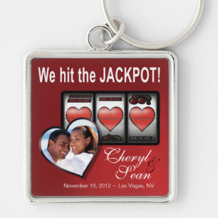 Jackpot Hearts We're Doing It In Vegas Photo Key Ring