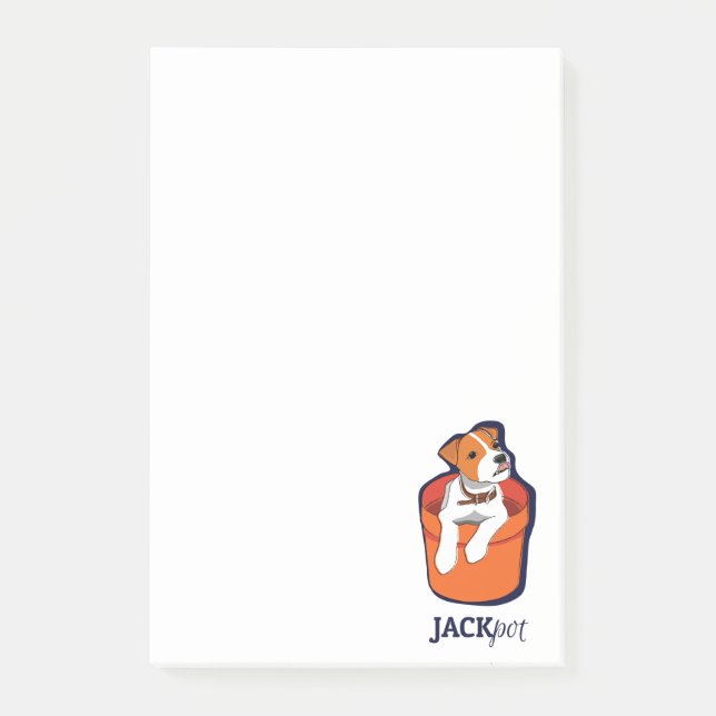 Jackpot Jack Russell Terrier Postit Notes (Front)
