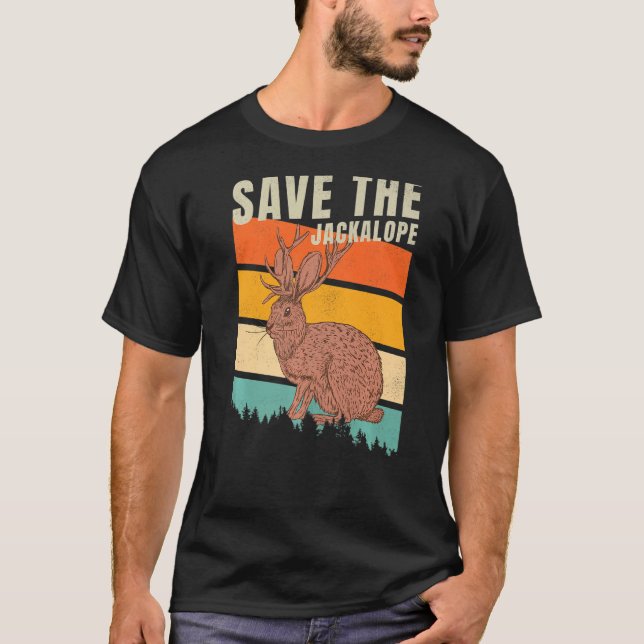 Jackrabbit Desert Mountain Cactus Believe Save The T-Shirt (Front)