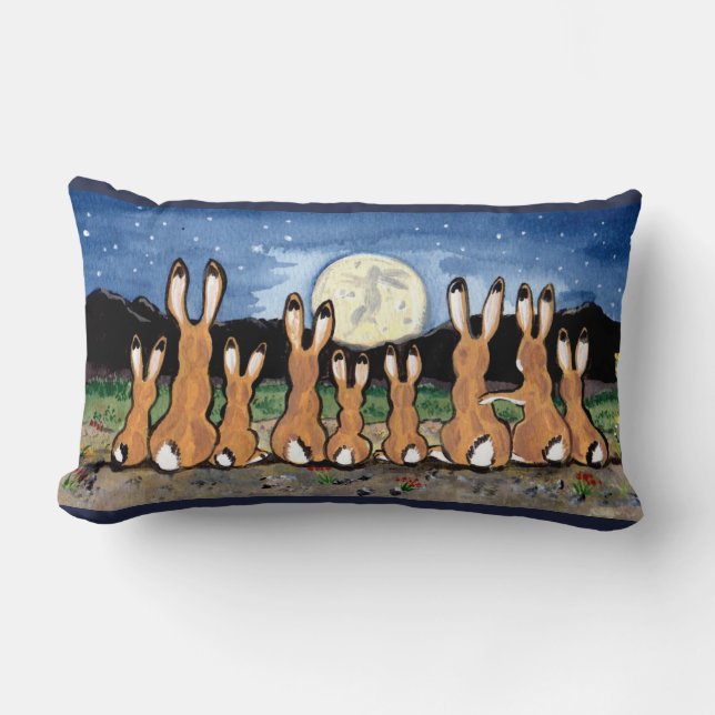 Jackrabbit Moon Southwestern Accent Throw Pillow (Front)