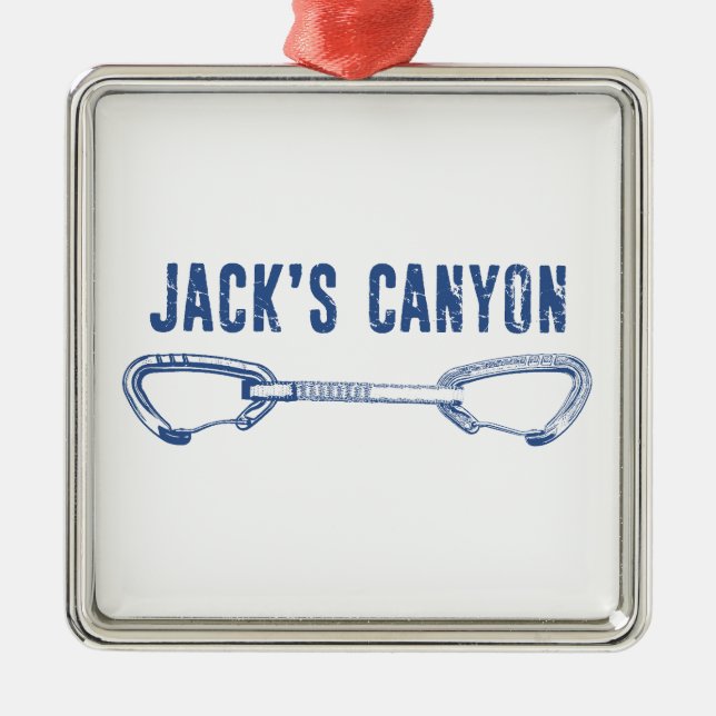 Jack's Canyon Arizona Rock Climbing Quickdraw Metal Tree Decoration (Front)