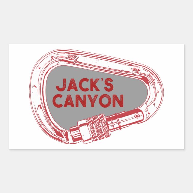 Jack's Canyon Climbing Carabiner Rectangular Sticker (Front)