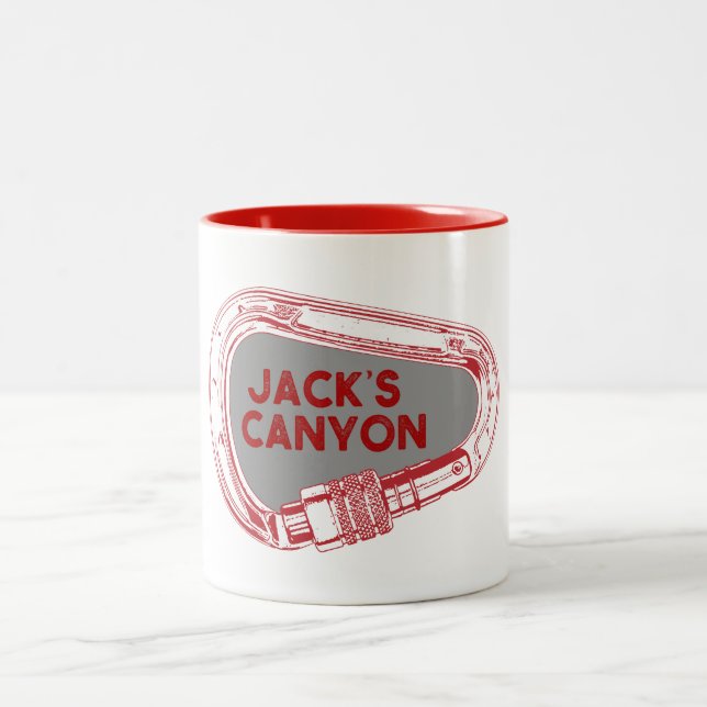 Jack's Canyon Climbing Carabiner Two-Tone Coffee Mug (Center)