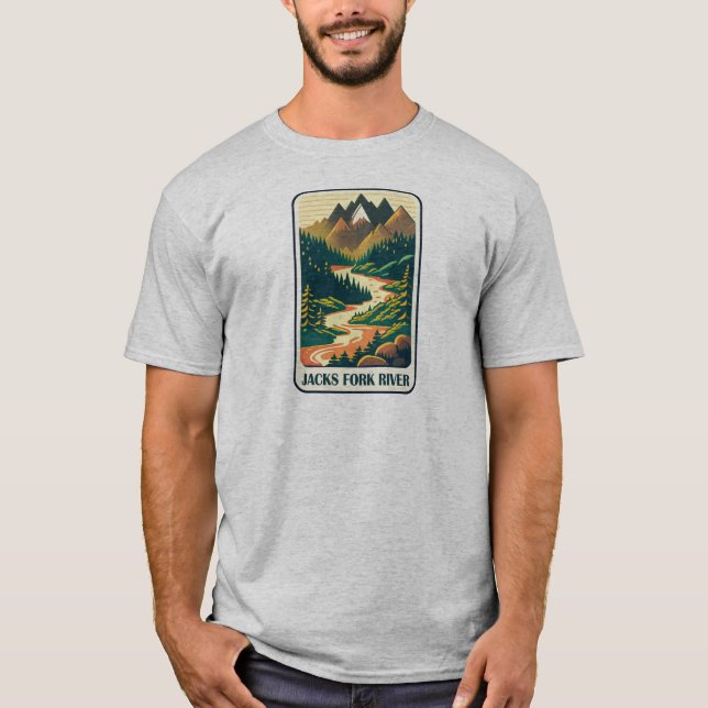 Jacks Fork River Missouri Colours T-Shirt (Front)