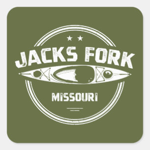 Jacks Fork River Missouri Kayaking Square Sticker