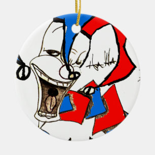 Jacks in the Box (Clown Sketch) Ceramic Tree Decoration