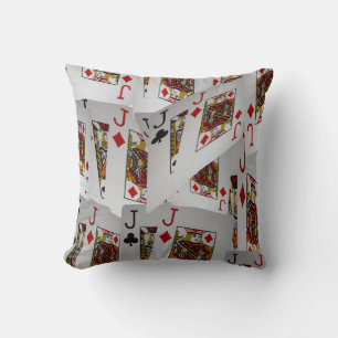 Jacks Poker Cards Layered Pattern, Cushion
