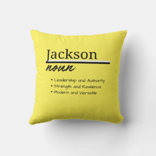 Jackson, Boy Personalised Name Definition Cushion