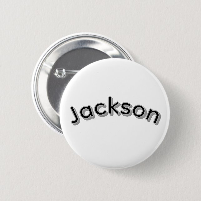 Jackson Boys Name, 6 Cm Round Badge (Front & Back)