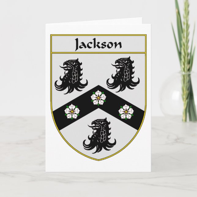 Jackson Coat of Arms/Family Crest Holiday Card (Front)