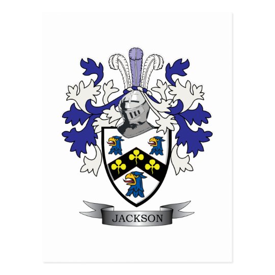 Jackson Coat of Arms Postcard Zazzle.co.uk
