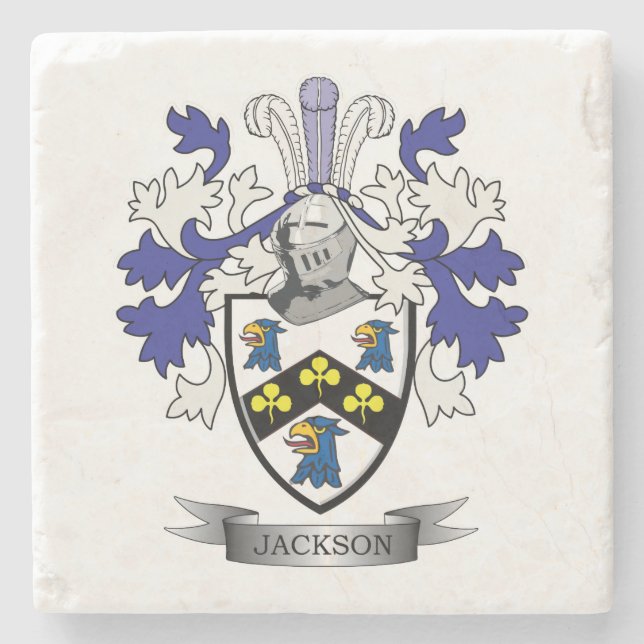 Jackson Coat of Arms Stone Coaster (Front)