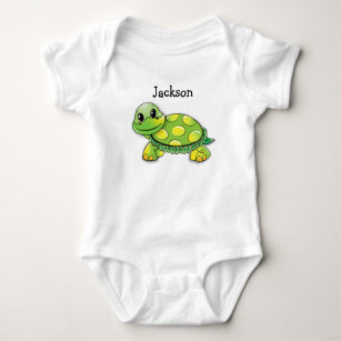 "Jackson" Cute Turtle Baby Tee, Personalise it! Baby Bodysuit