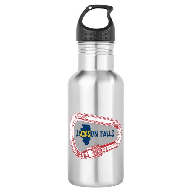 Jackson Falls Illinois Rock Climbing Carabiner 532 Ml Water Bottle (Front)