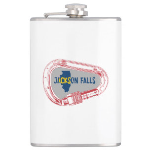 Jackson Falls Illinois Rock Climbing Carabiner Hip Flask