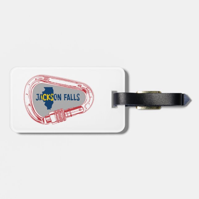 Jackson Falls Illinois Rock Climbing Carabiner Luggage Tag (Back Horizontal)