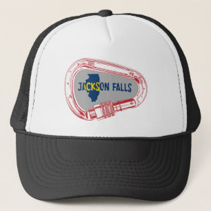 Jackson Falls Illinois Rock Climbing Carabiner Trucker Hat