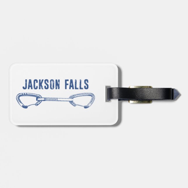 Jackson Falls Illinois Rock Climbing Quickdraw Luggage Tag (Back Horizontal)