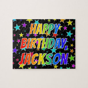 "JACKSON" First Name, Fun "HAPPY BIRTHDAY" Jigsaw Puzzle