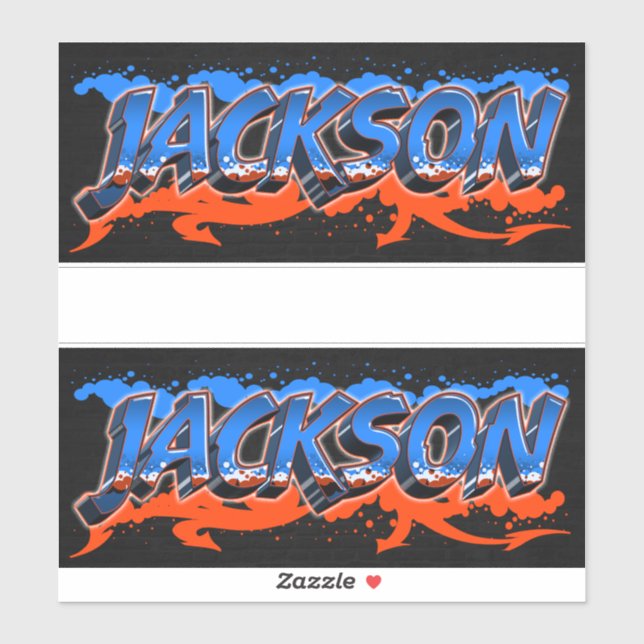 Jackson First Name Graffiti Sticker (Sheet)