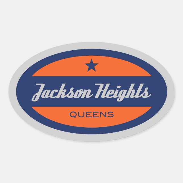Jackson Heights Oval Sticker (Front)