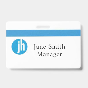 Jackson Hewitt Blue Monogram ID Badge