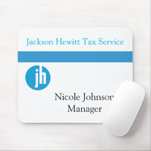 Jackson Hewitt Tax Service Blue Monogram Mouse Mat