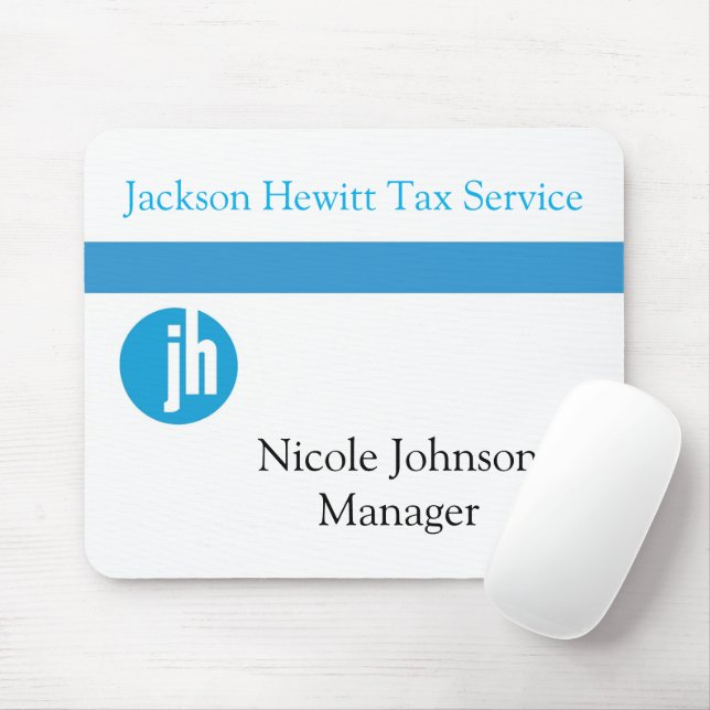 Jackson Hewitt Tax Service Blue Monogram Mouse Mat (With Mouse)