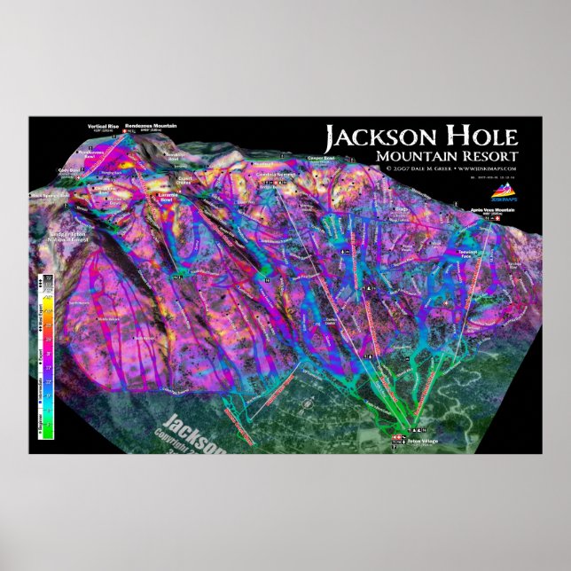 Jackson Hole 3dSkiMaps Poster (Front)