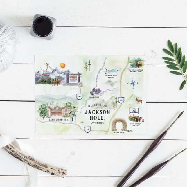 Jackson Hole | Destination Wedding Map  Invitation (Creator Uploaded)